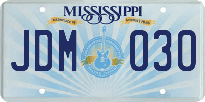 MS license plate JDM030
