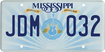 MS license plate JDM032
