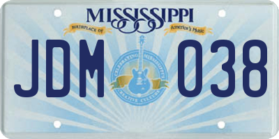 MS license plate JDM038