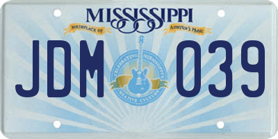 MS license plate JDM039