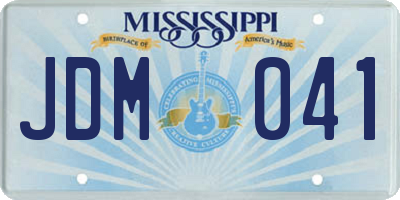 MS license plate JDM041