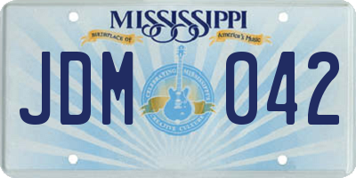 MS license plate JDM042
