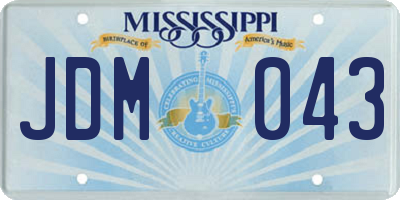 MS license plate JDM043