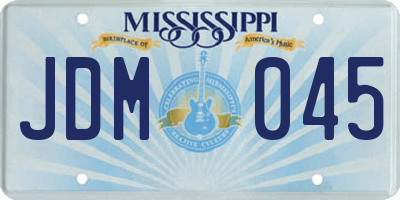 MS license plate JDM045