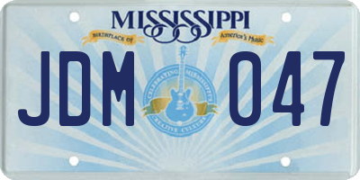MS license plate JDM047