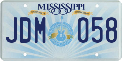MS license plate JDM058