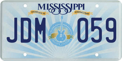 MS license plate JDM059