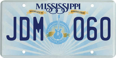 MS license plate JDM060