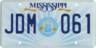MS license plate JDM061