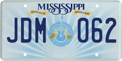 MS license plate JDM062