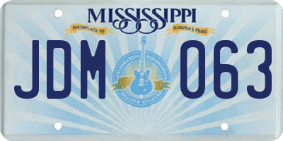 MS license plate JDM063