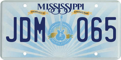 MS license plate JDM065