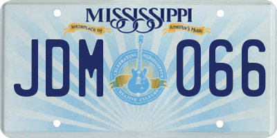 MS license plate JDM066