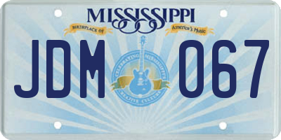 MS license plate JDM067