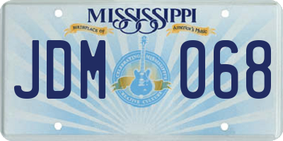 MS license plate JDM068