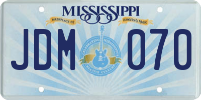 MS license plate JDM070