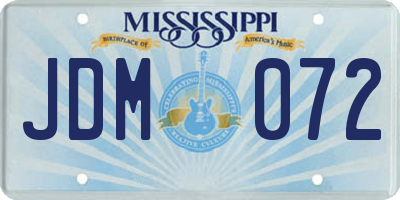 MS license plate JDM072