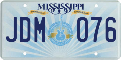 MS license plate JDM076