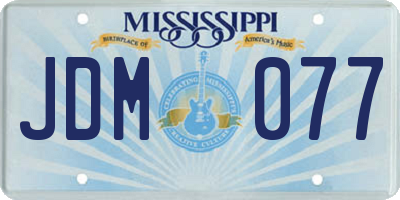MS license plate JDM077