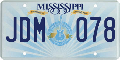 MS license plate JDM078
