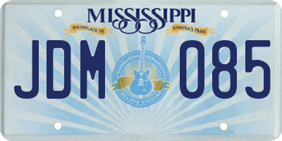MS license plate JDM085