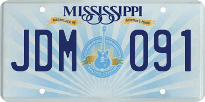 MS license plate JDM091
