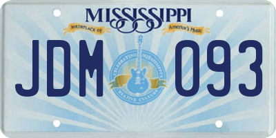 MS license plate JDM093
