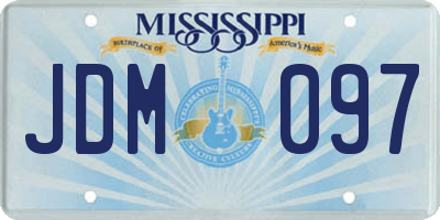 MS license plate JDM097