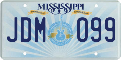 MS license plate JDM099