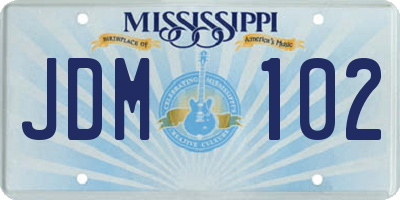 MS license plate JDM102