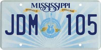 MS license plate JDM105