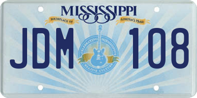 MS license plate JDM108