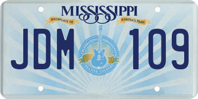MS license plate JDM109