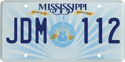 MS license plate JDM112