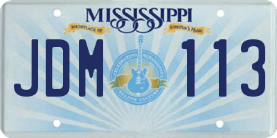 MS license plate JDM113