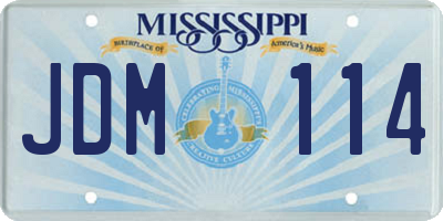 MS license plate JDM114