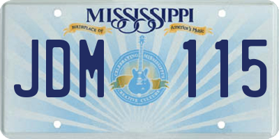 MS license plate JDM115