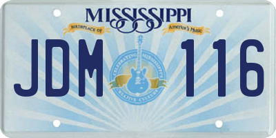 MS license plate JDM116