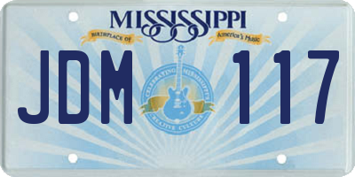 MS license plate JDM117