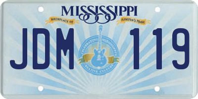 MS license plate JDM119