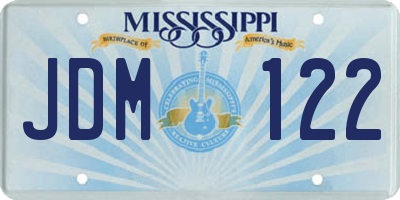 MS license plate JDM122