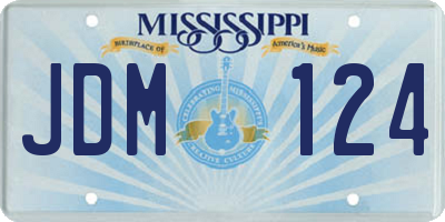 MS license plate JDM124