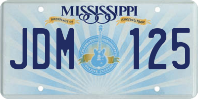 MS license plate JDM125