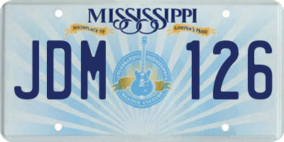 MS license plate JDM126