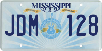 MS license plate JDM128