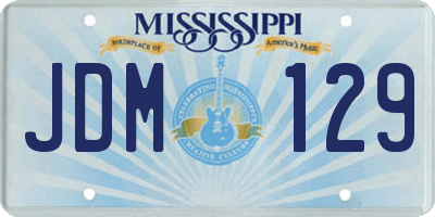 MS license plate JDM129