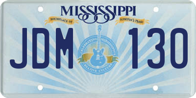 MS license plate JDM130
