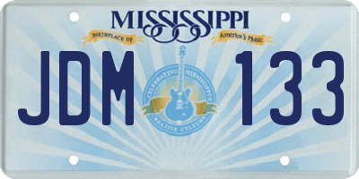 MS license plate JDM133
