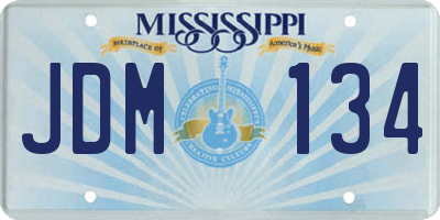 MS license plate JDM134
