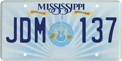 MS license plate JDM137